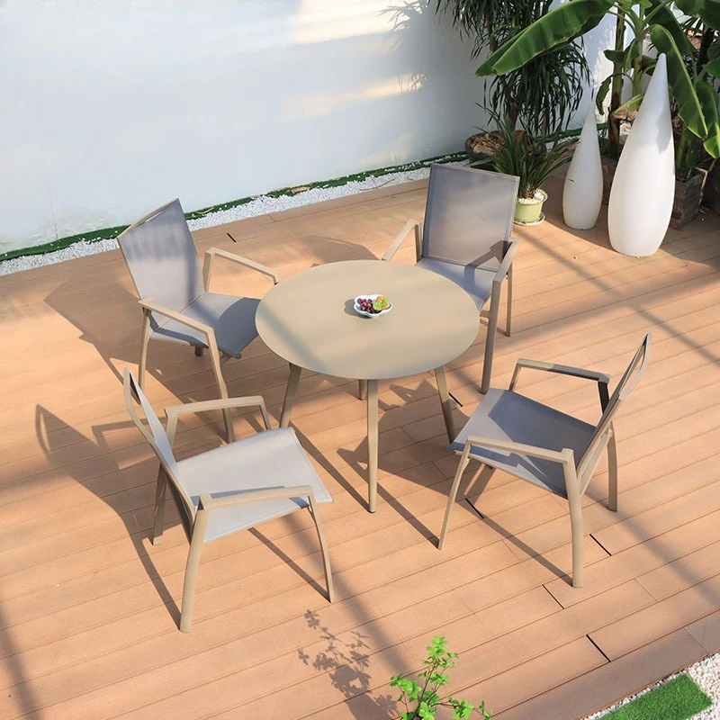 

Outdoor courtyard milk tea shop, coffee shop, tables and chairs outside outdoor waterproof and sunscreen aluminum alloy coffee t