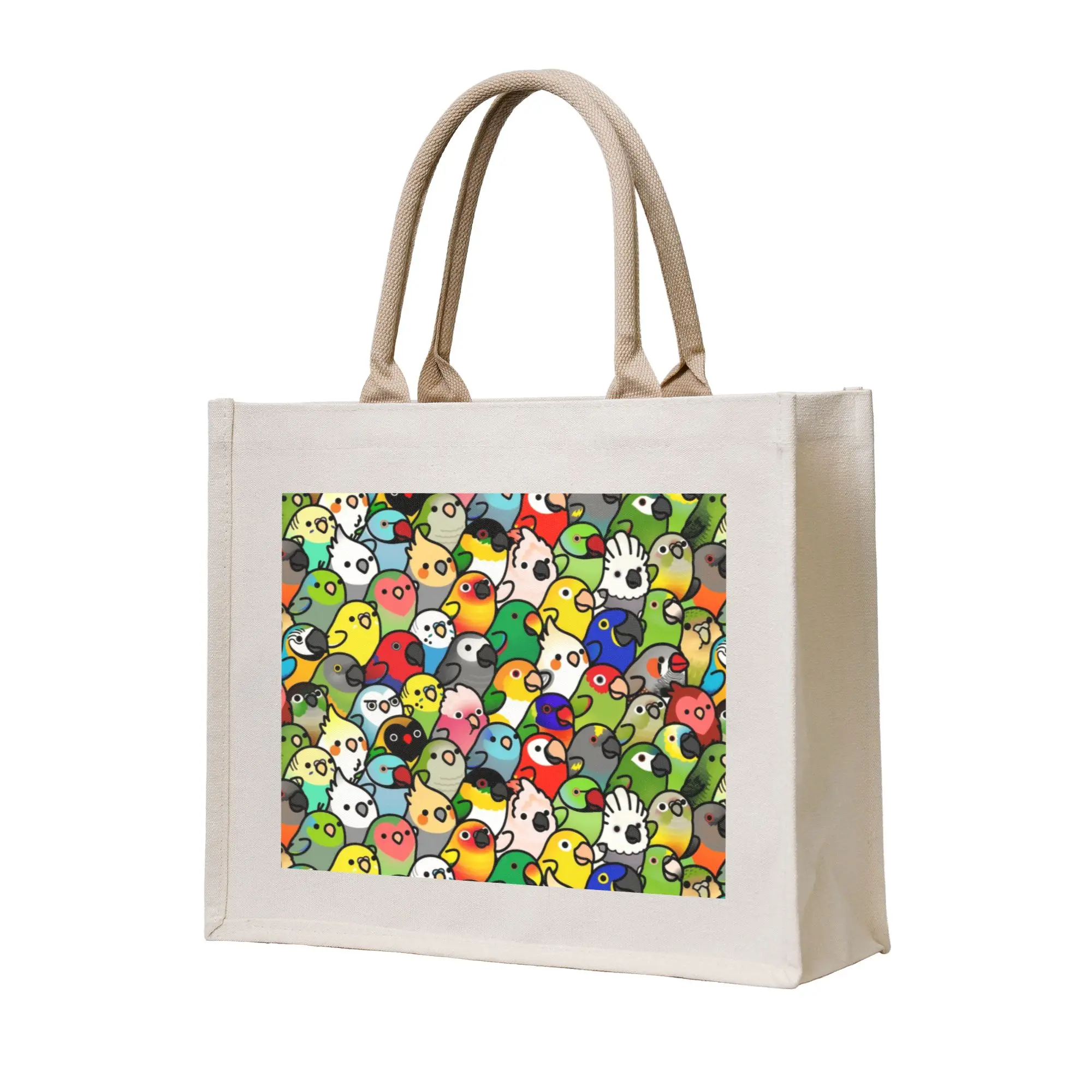 Bolsas de compras con diseño de loros y pájaros, bolsas de compras para mujer, divertidas bolsas de compras con diseño de periquito, bolsos de gran capacidad