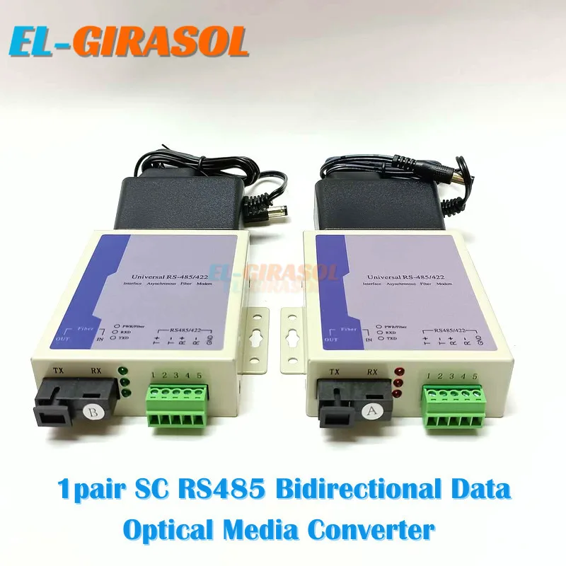 

Optical Media Converter 1pair SC RS485 Bidirectional Data Fiber Transceiver Fiber Optic Communication Equipment FTTH