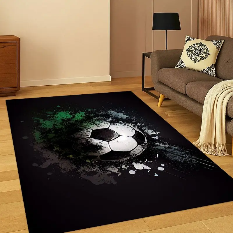 Classic Football Field Soccer Sport Carpet Rug for Bedroom Living Room Sofa Playroom Doormat Home Decor,Kid Area Rug Non-slip