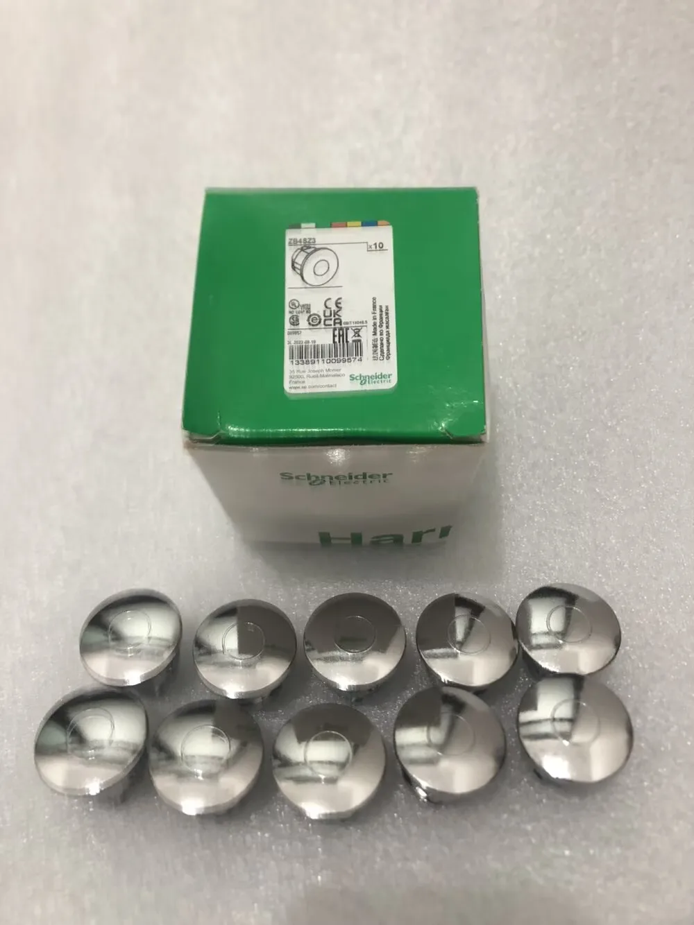 10 pcs ZB4SZ3 Round chromium plated blanking plug for Ø22 mm hole