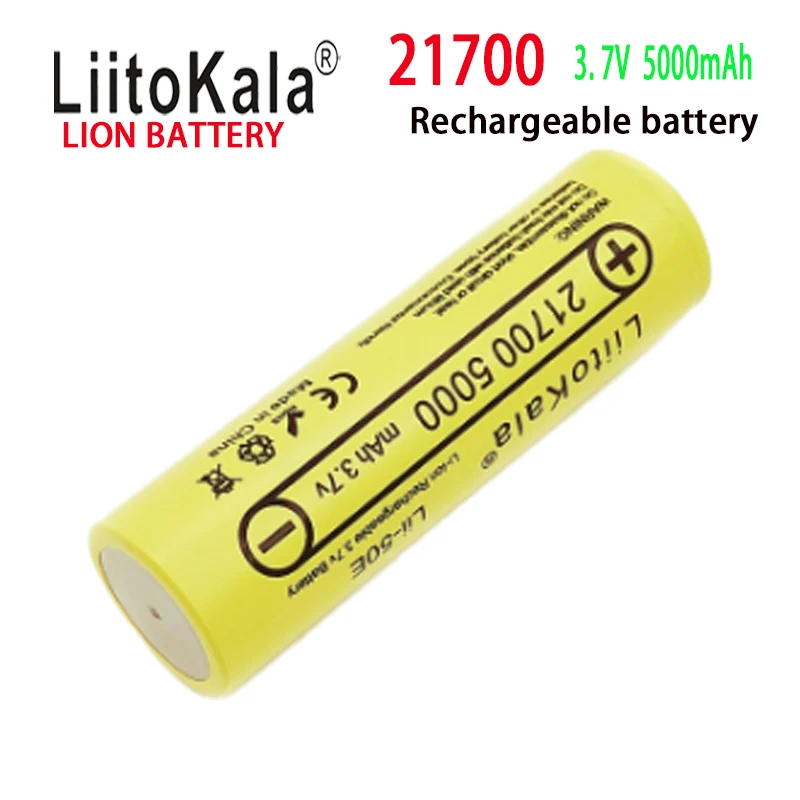 LiitoKala Lii-50E 21700 lithium battery 5000mAh electric vehicle with 10C power