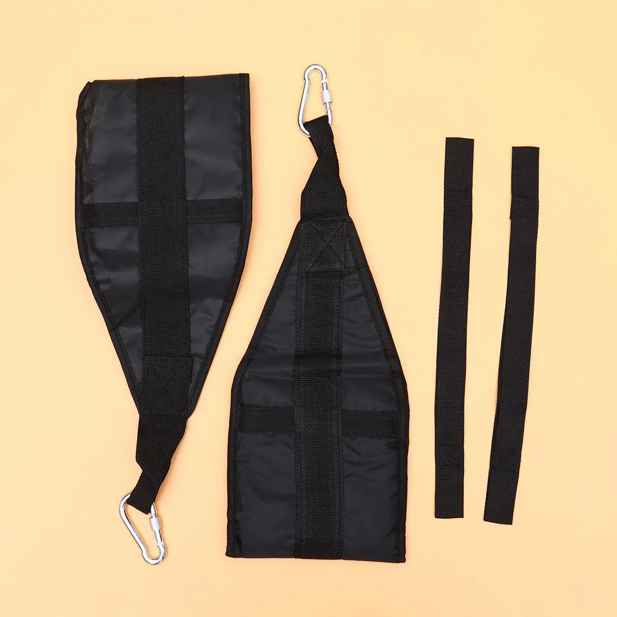 1Set Ab Hanging Straps Comfort Fit Thick Wide Nylon Webbing Stainless Steel Hook for Abdominal Exercise Pullup Bar Multi Gym