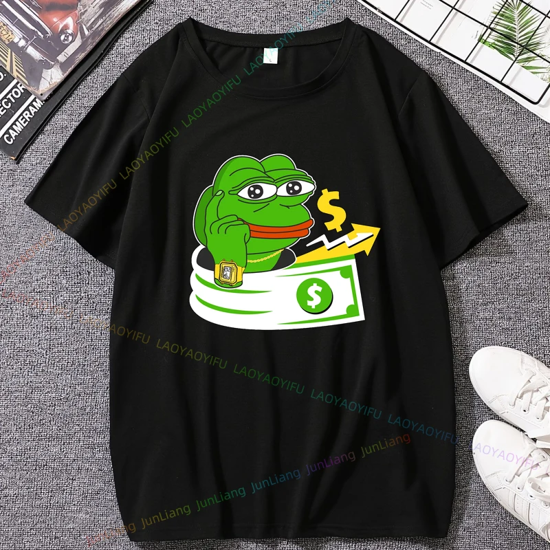 Pepe T-Shirt for Men Funny Tee Frog Graphic Unisex 100% Cotton Streetwear Tshirt Men's Clothing 2024 Y2k Vintage Top T-shirts