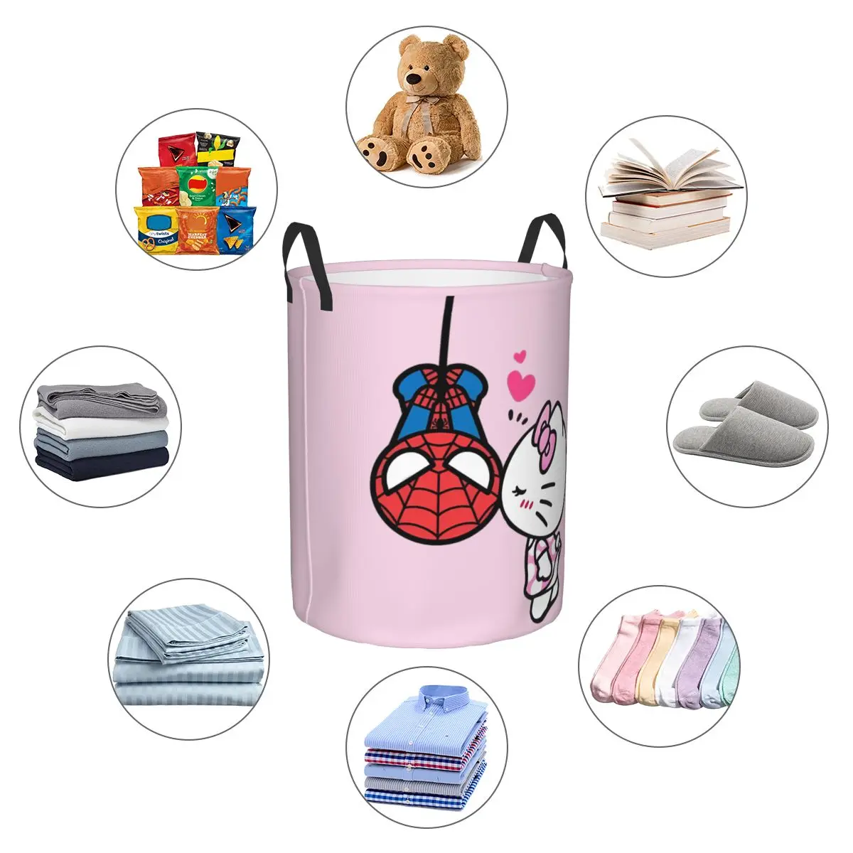 Hello Kitty Cartoon Spiderman Baby Toy Baskets Bins for Boy Girls Kawaii Organizer Storage Bin For Nursery Room