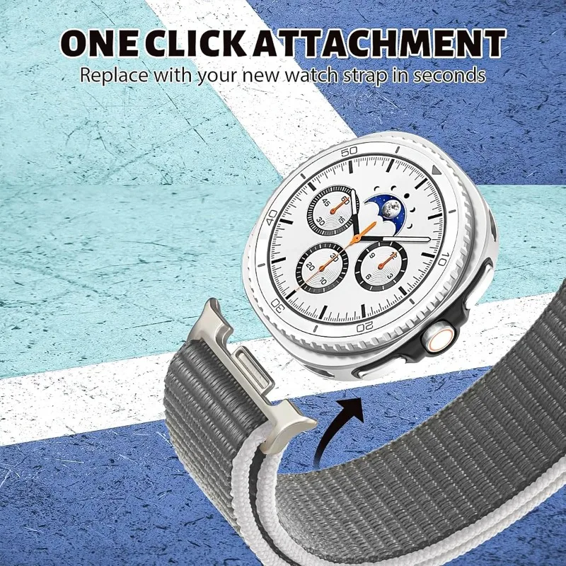 New Nylon Woven Band For Samsung Galaxy Watch9 8 40mm 44mm Velcro Sport Watch Strap for Samsung Galaxy Watch 8Classic 46mm Strap image 5