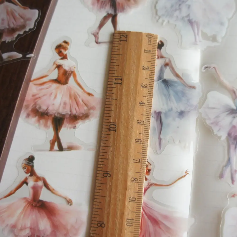 18pcs Elegant Ballerina Dancer Dancing Design PVC Sticker Scrapbooking DIY Gift Packing Label Decoration Tag