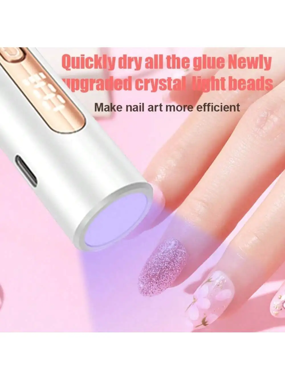 Ensemble de perceuse à ongles et sèche-ongles 2 en 1, stylo de polissage multifonction Portable, lampe LED portative, équipement d'art des ongles à double usage