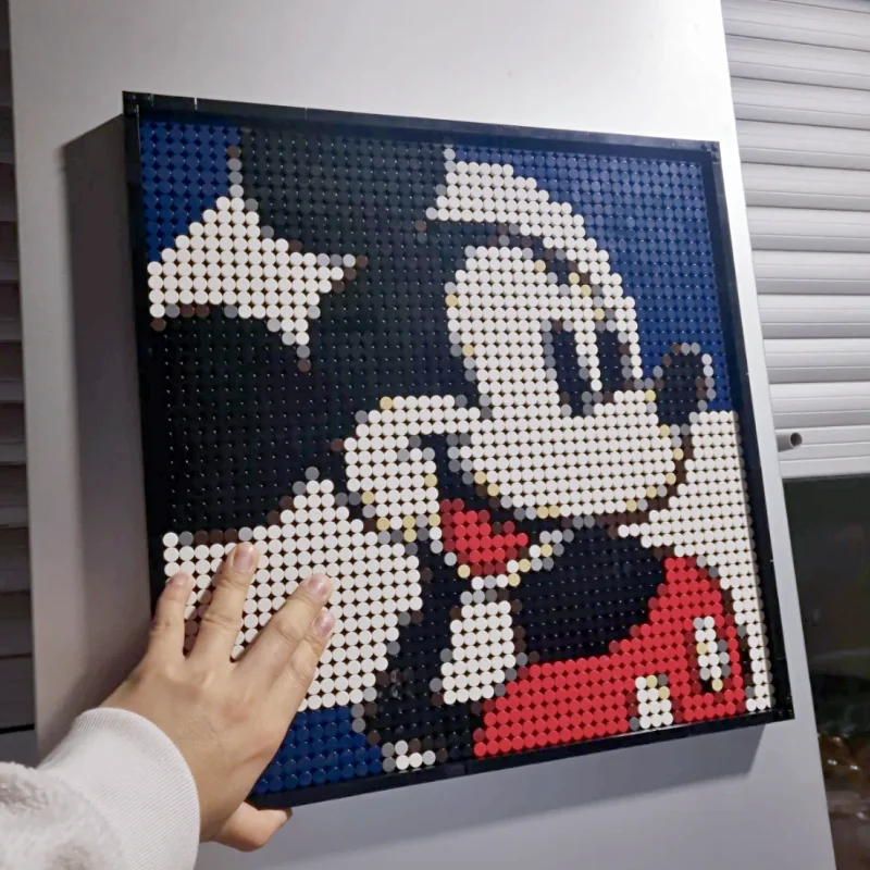 In Stock High Quality Disney Mickey Mouse Pixel Painting Collect Anime Figures Picture Children Desktop Toy Adult Birthday Gifts