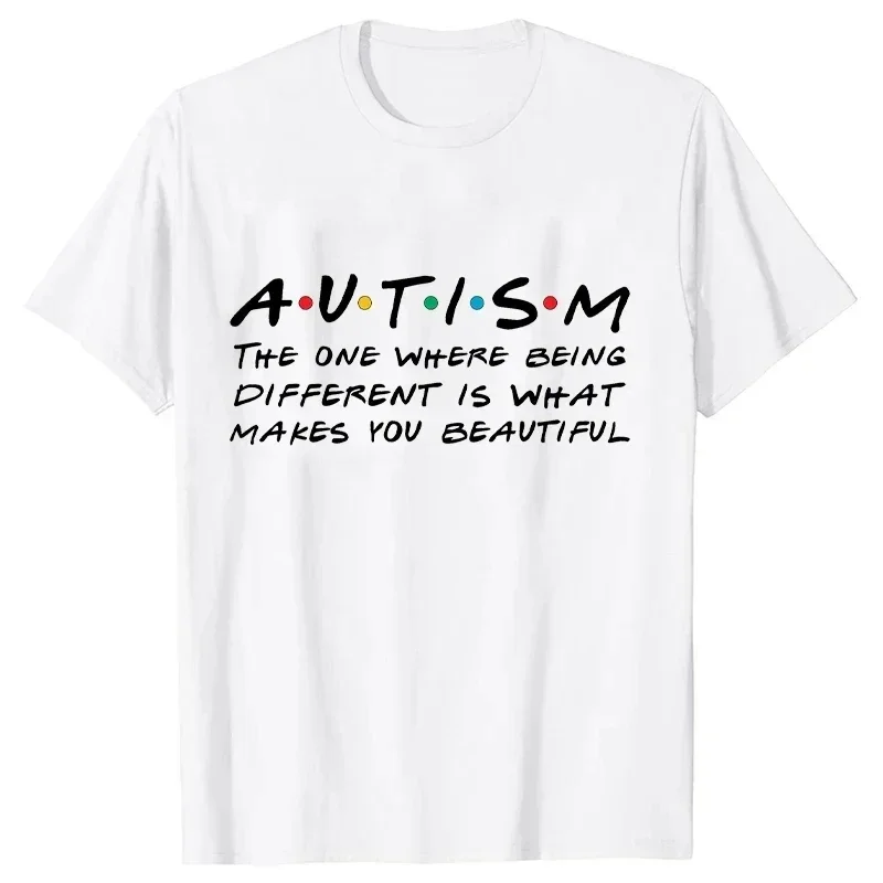 Autism Printed Men T Shirt Oversized Tops New Harajuku Short Sleeve Tee Casual Tshirts Loose Streetwear Aesthetic Men\'s Clothing