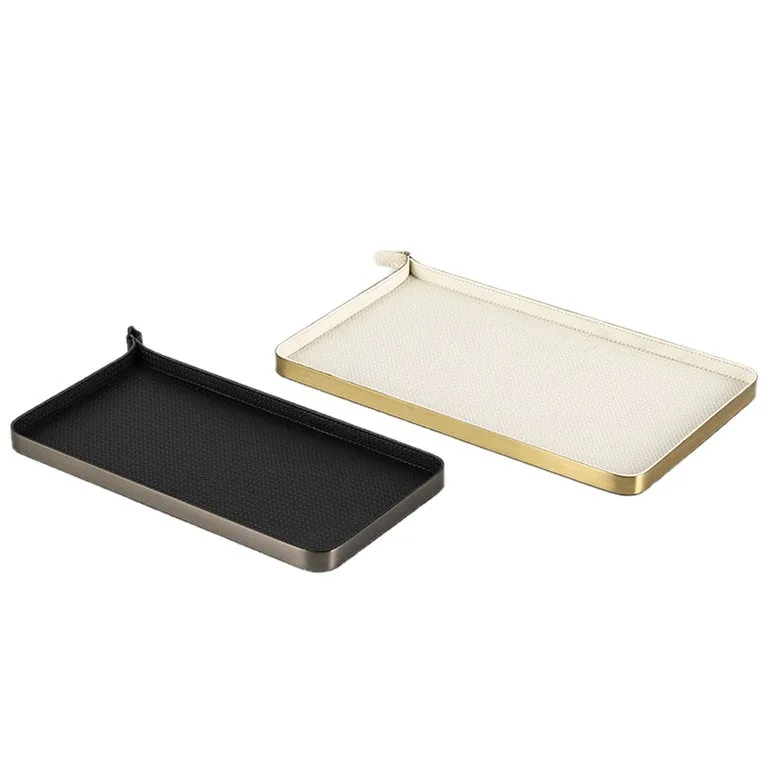 For Electroplated Leather Storage Tray, Luxury Home Decor for Coffee Table & Aromatherapy Display