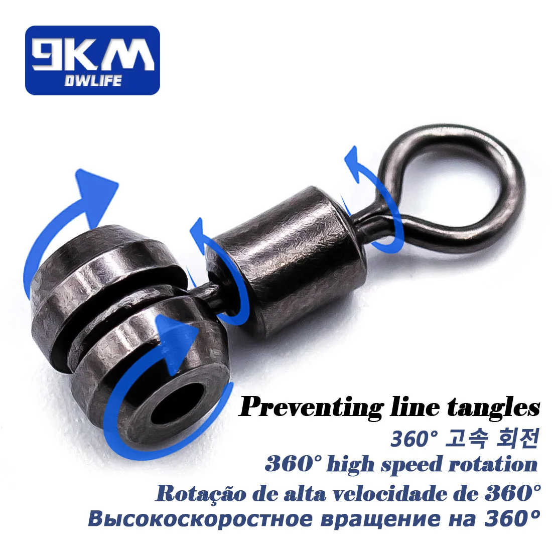 9KM 15Pcs 3-Wege Wirbel Angeln Wirbel Angeln Rig Linie Stecker Rotation Kreuz Linie Wirbel Salzwasser – Detail 2