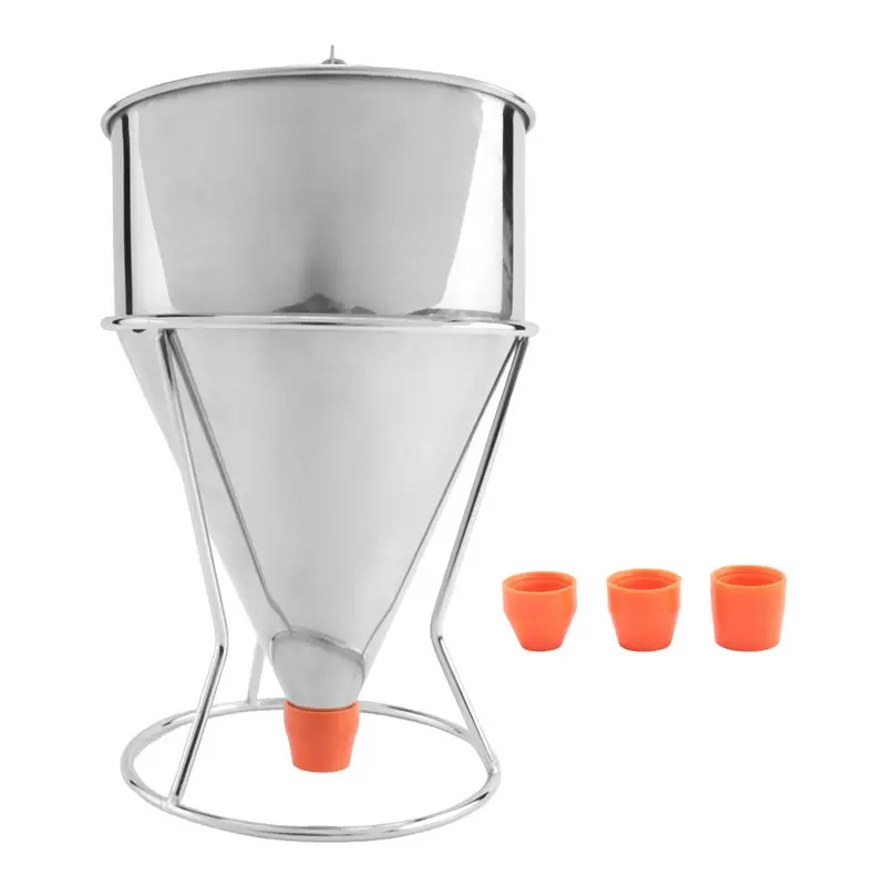 

Pancake Batter Dispenser, Multi-Caliber Stainless Steel Funnel Cake Dispenser With Stand Great For Pancakes,Baked-AT36