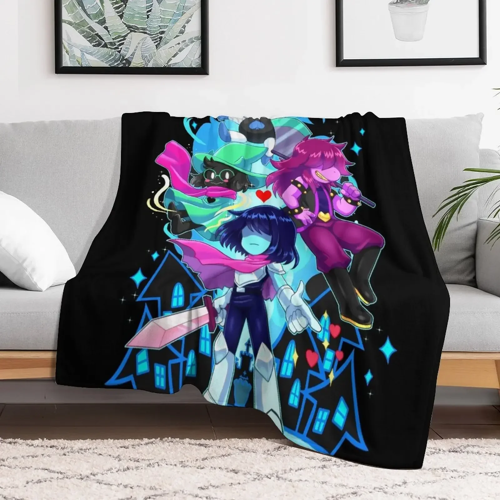 

Love Delta Rune Sparkling Throw Blanket wednesday Sofa Throw Hairy Blankets