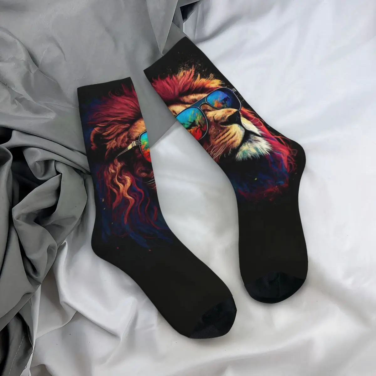 Beautiful Motion Socks para homens e mulheres, Cool Animals, Leões, Tigres, Gorilas, Adequado para todas as estações, Dressing Gifts