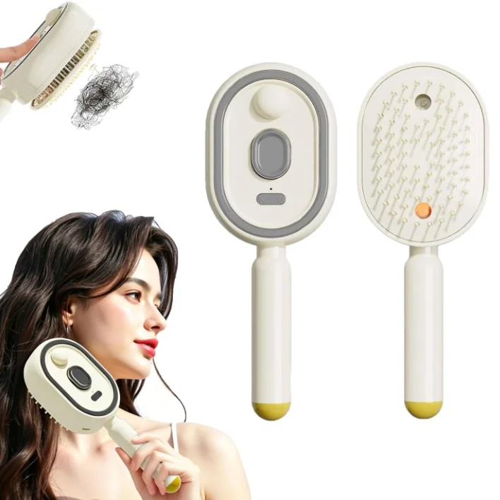 

2026 3-in-1 Electric Spray Air Cushion Massage Comb Cleaning Anti-Tangle Anti-Static For Frizzy Hair Scalp Care Mist Spray Comb