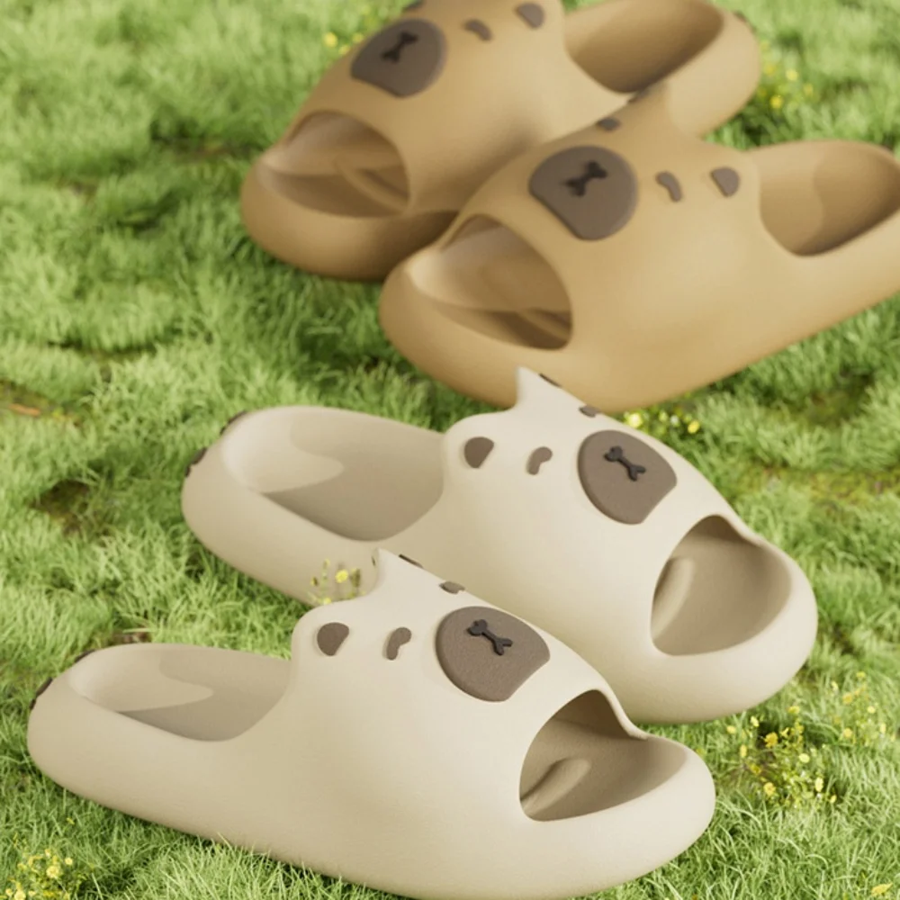 Linda zapatilla de capibara Kawaii, sandalias de interior gruesas antideslizantes, zapatilla de suela gruesa EVA de dibujos animados para pareja