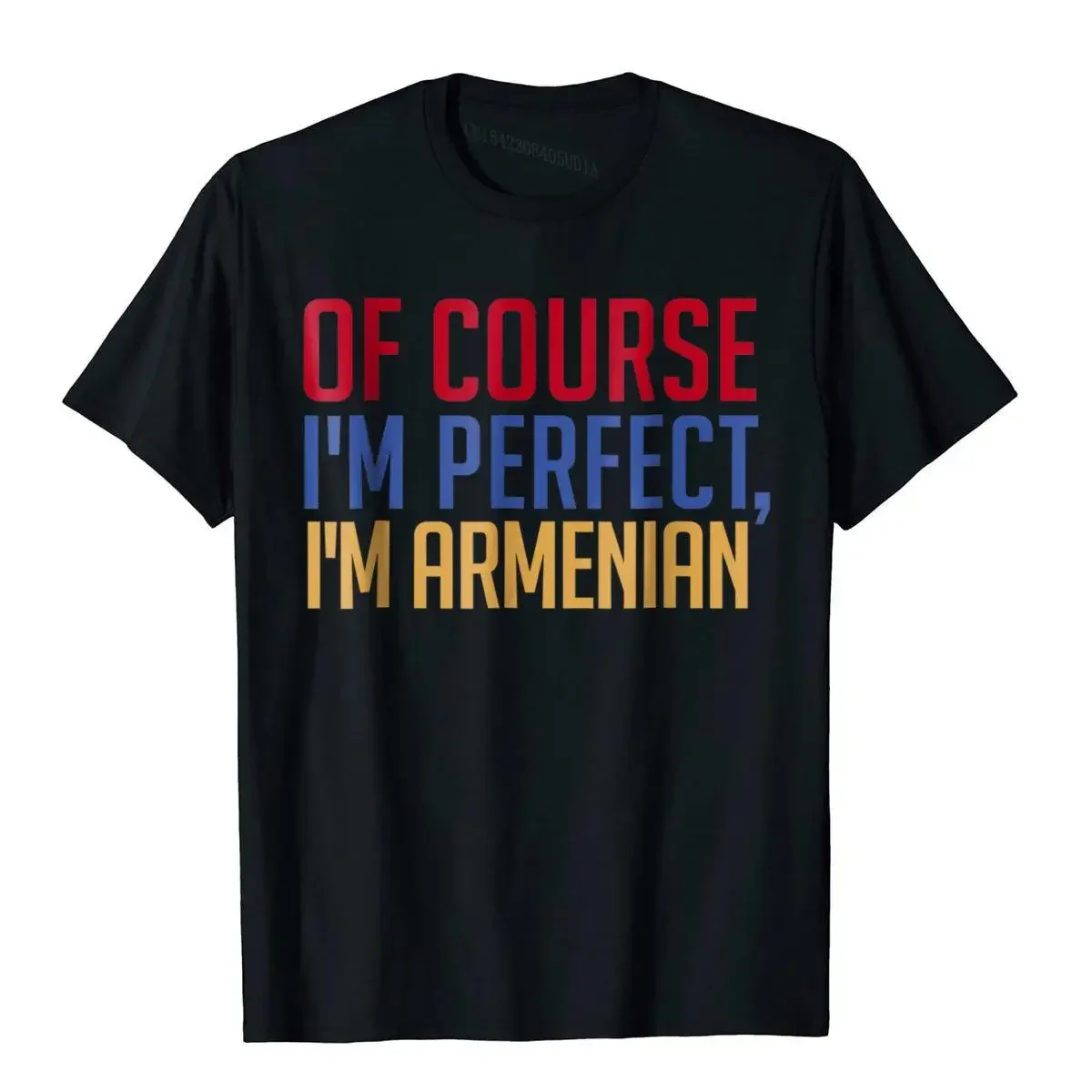 Of Course I'm Perfect I'm Armenian T-Shirt Funny Tee Gift Top T-Shirts Camisa Family Cotton Tops Tees Cosie For Men