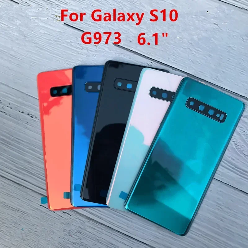 S10E Housing For Samsung Galaxy S10 Plus G973 G970 G975 Glass Battery Back Cover Repair Replace Door Rear Case + Camera Lens