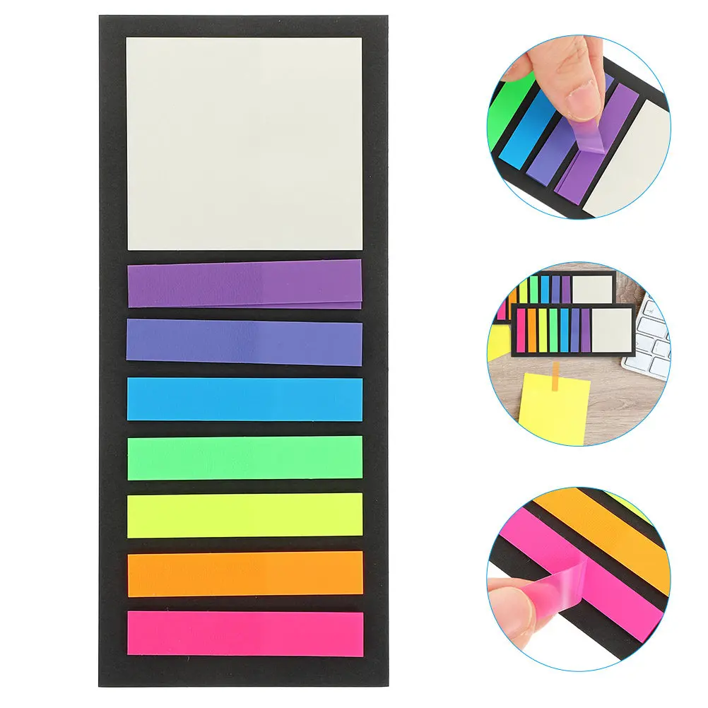 

10 Sheets Bright Pastel Colored Adhesive Reading Tabs Sticky Book Marking Strips for Children Students Teachers Annotation Study