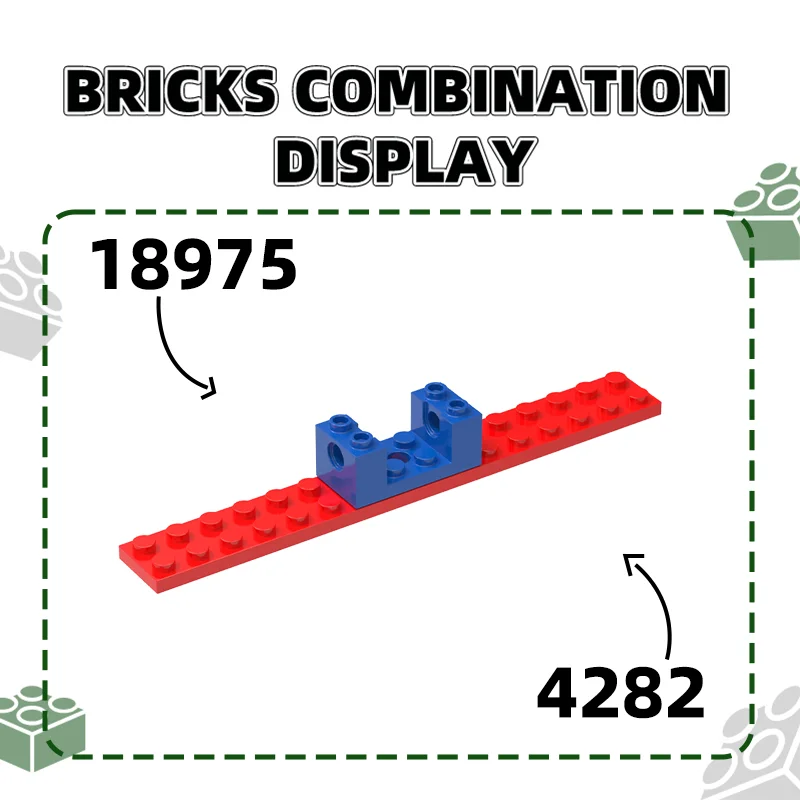 WANGE 20Pcs/Lot 4282 Short 2*16 Holes Block Moc Color Accessories Compatible With Brick DIY Children's Toy Assembly Gift Box