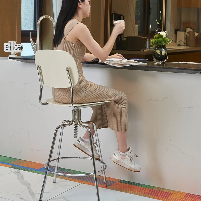 Chaises de Bar modernes, chaise réglable en hauteur, tabouret de Bar pivotant au sol, dossier de cuisine, tabourets de Bar, tabouret de pièce esthétique minimaliste