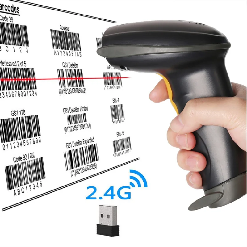 1D laser 2.4G USB bar code scanner android wireless handheld with barcode scanner modules