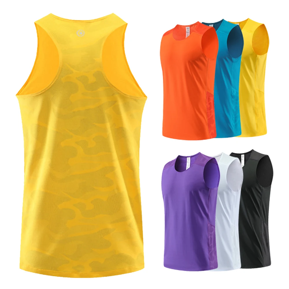 

Men Tank Top Runnning Speed Singlet Fitness Shirt Womens Sleeveless Vest Athlete Track Field Singlet Customization