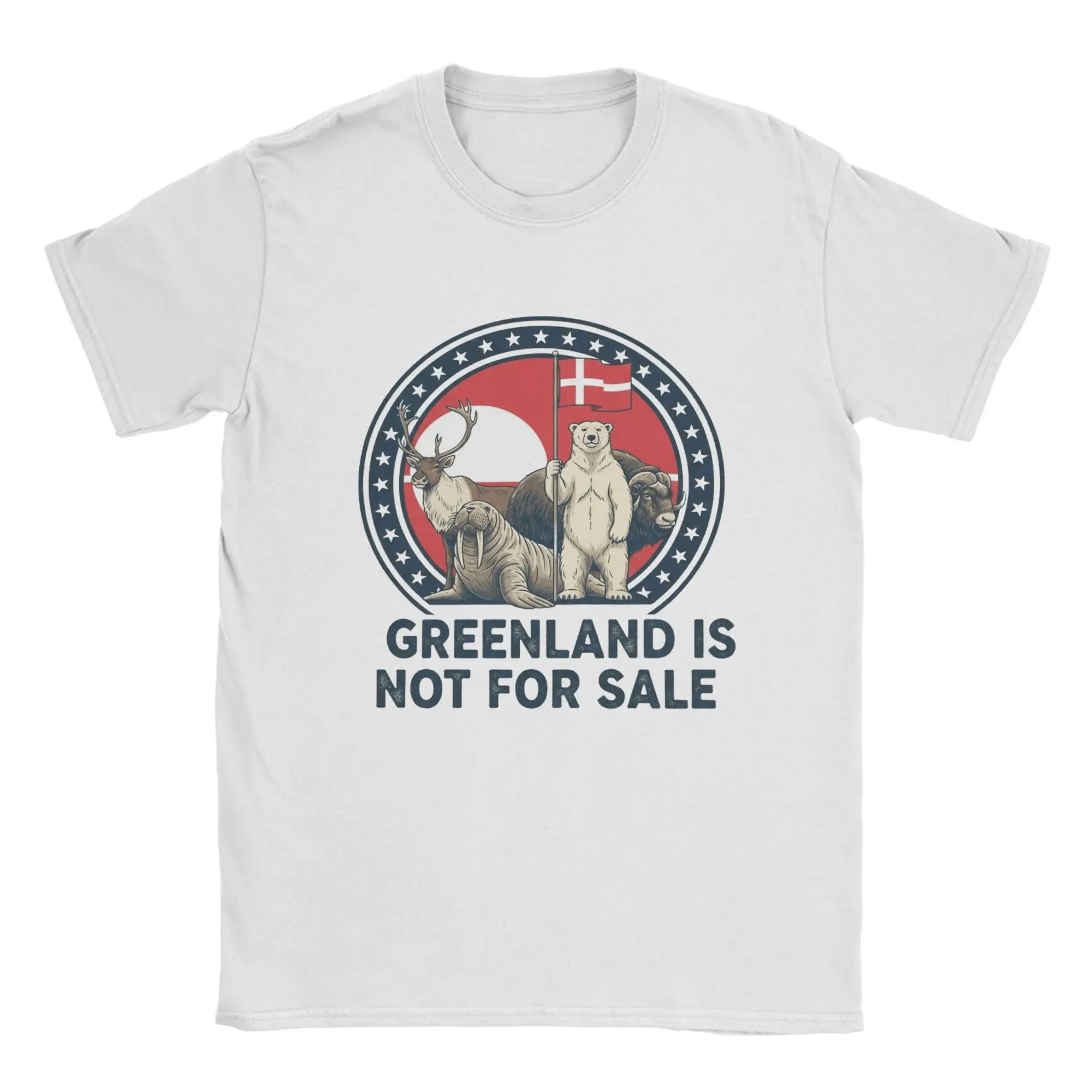 

Мужские футболки, футболка из хлопка с надписью "Гренландия не продается", модная хлопковая футболка с коротким рукавом, футболка с круглым вырезом, большие размеры