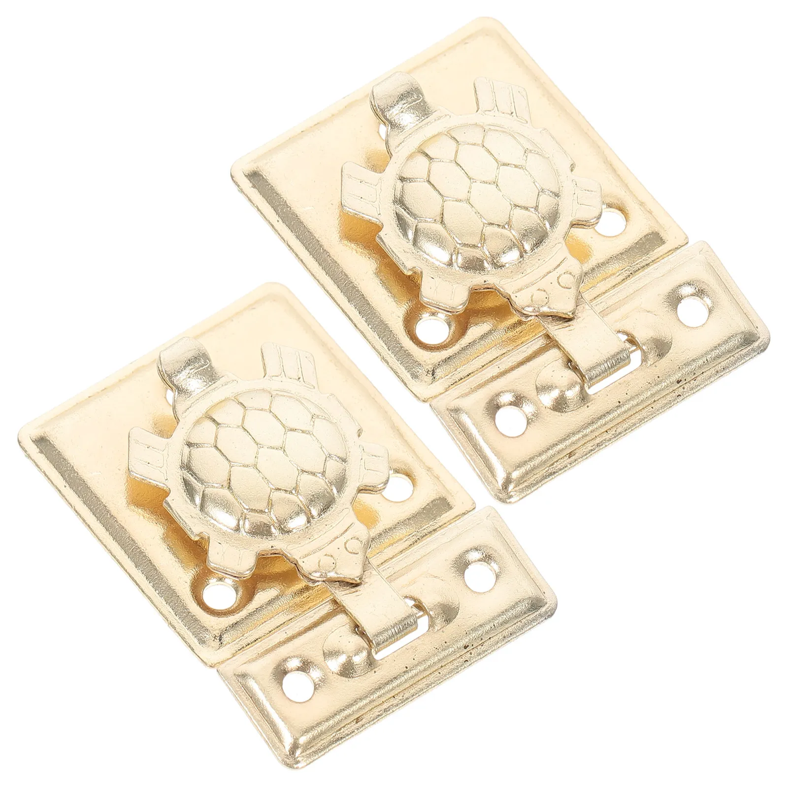 2Pcs Buckle Latch Lock Heavy Duty Iron Sheet Decorative Turtle Box Hasp Secure Closure for Jewelry Boxes Wood Cases Vintage Lock