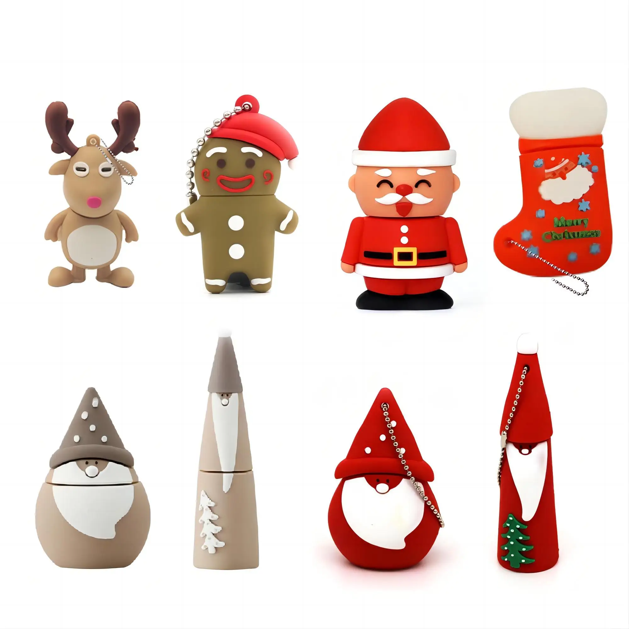 Cute Snowman Santa Pen Drive Gingerbread Man 8GB 16GB 32GB usb flash drive 64GB memory USB stick 128GB U disk Elk Christmas Day