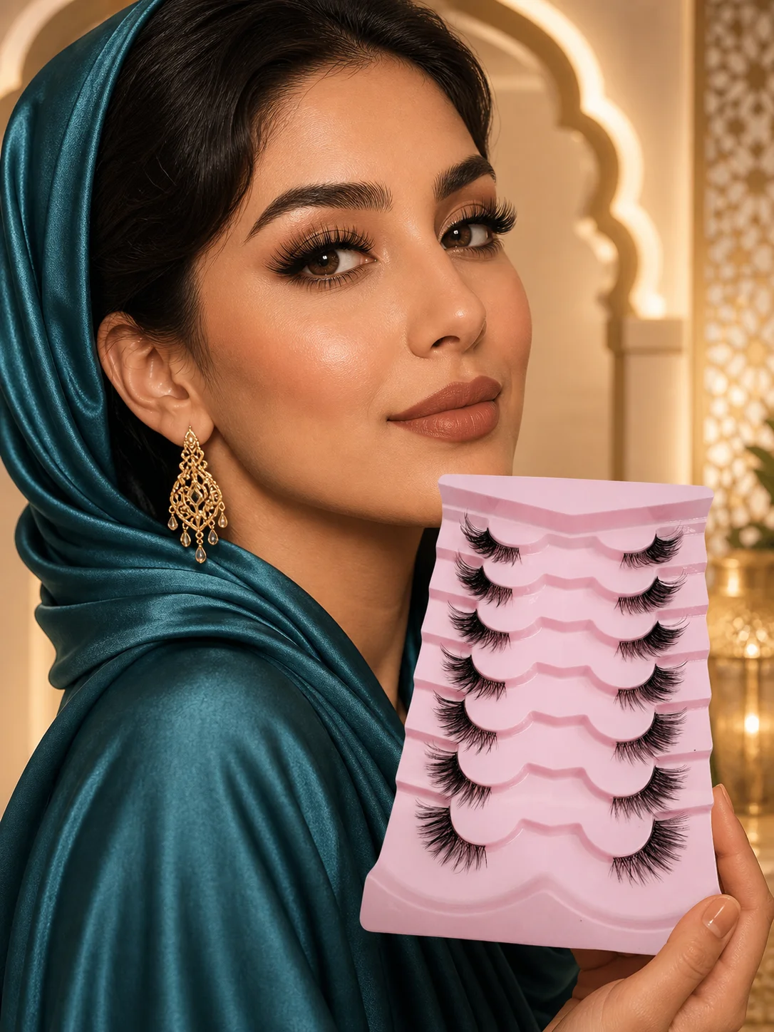 Mujie 7 Pairs of Half-Strip False Eyelashes, Cat-Eye Lashes, Atmospheric Fox-Eye Lashes, Soft 3D Faux Mink, Transparent Thin Stem, Layered Curling Design for Elongating the Outer Corners of the Eye - Reusable, Cross-Woven for a Fluffy Feel, Lightweight and Comfortable on the Eye, Suitable for Daily Charm and Special Occasions