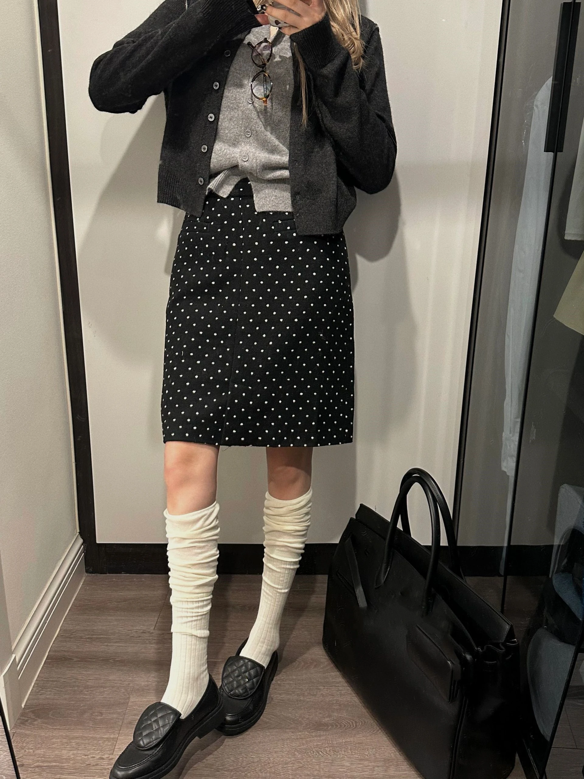 

Корейская женская юбка в горошек с высокой талией, А-силуэт, весна-лето, модная, элегантная