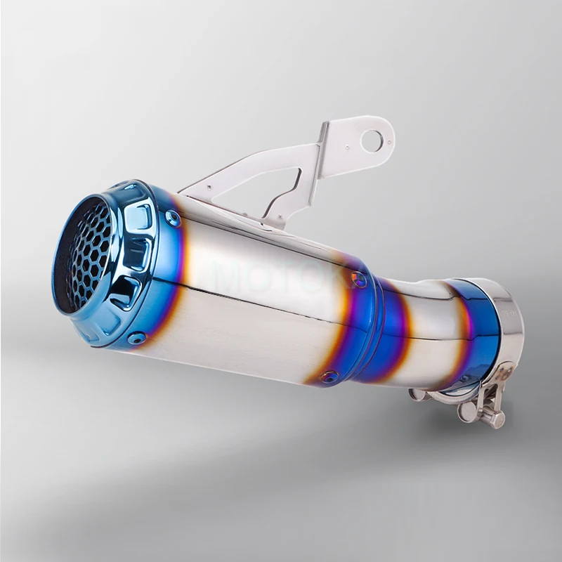 S1000RR Exhaust Pipe System Modified Silencer Motorcycle Stainless Steel Muffler 2019~2024 Year 60mm Slip on Semi Blue