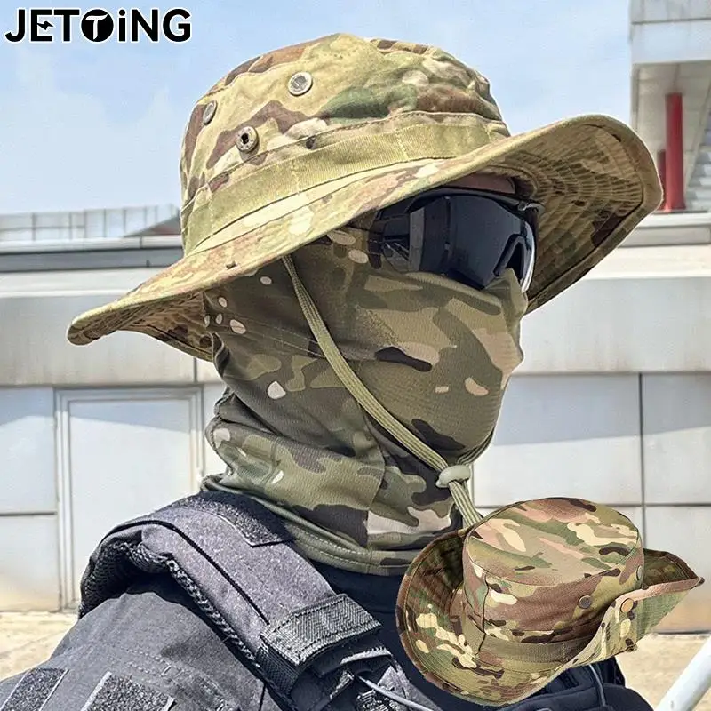 Tactical Camouflage Cap Hat Caps Men Women Outdoor Sports Sun Boonie Bucket Fishing Hiking Hunting Climbing Hats