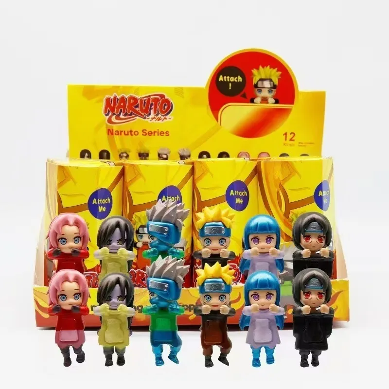 BANDAI Naruto One Piece Demon Slayer Dragon Ball caja ciega figuras de Anime muñecas adorno colgante juguete para niños regalo