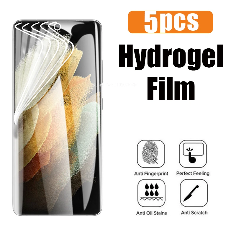 5PCS Hydrogel Film for Samsung Galaxy  Note 10 Plus 9 20 Ultra Screen Protector for Samsung S23 S22 S21 S20 Ultra S10 S9 S8 Plus