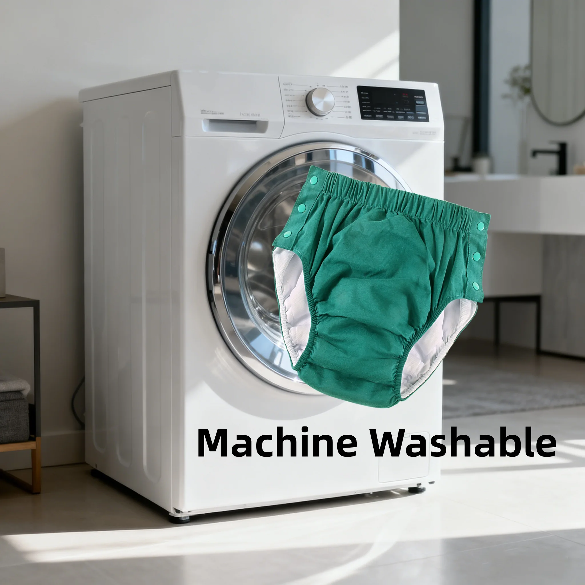 AIO القطن الراحة حفاضات الكبار السراويل حجم كبير حفاضات القماش قابل للغسل للمرضى، كبار السن الرجال والنساء سلس البول السراويل #5