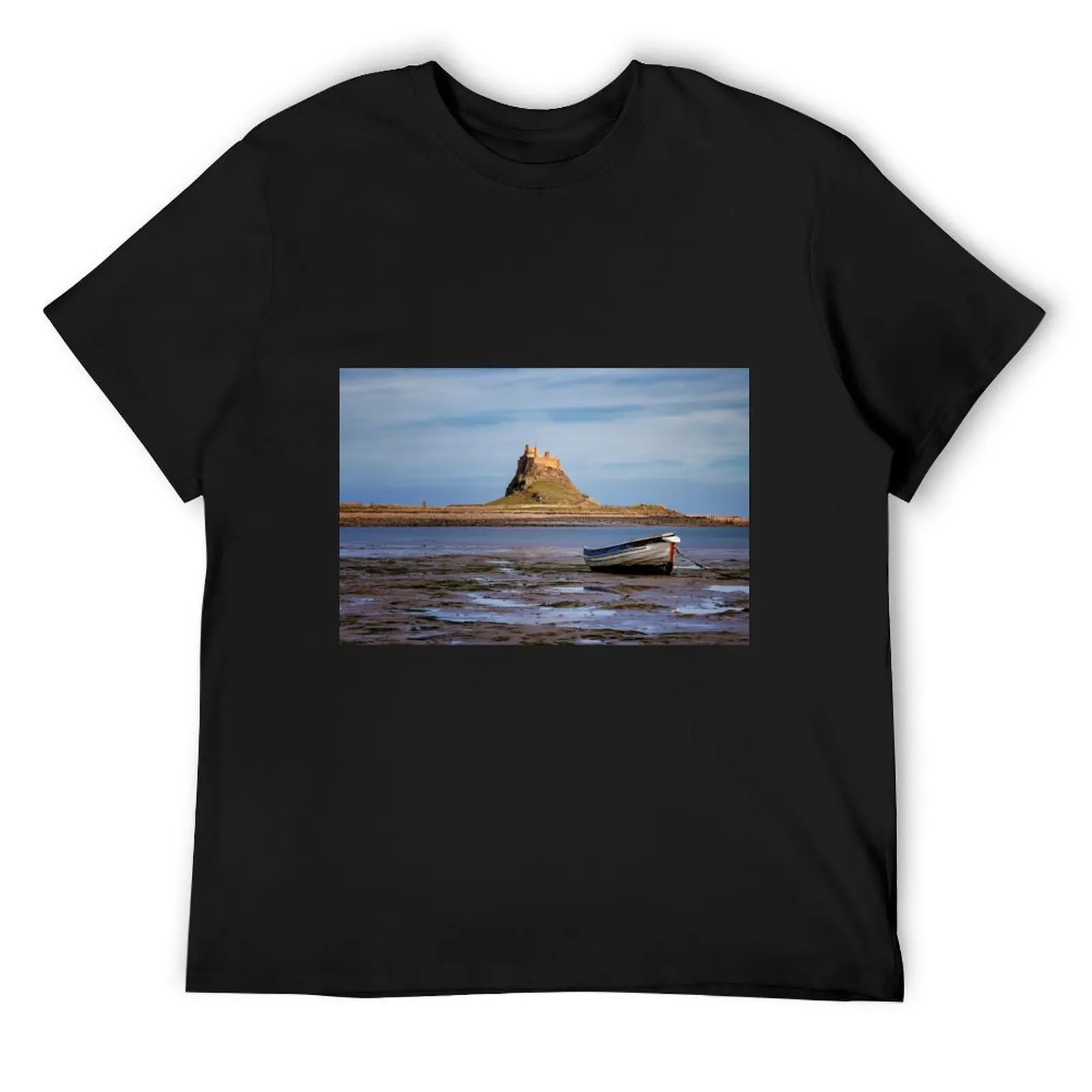 

Holy Island Castle T-Shirt valentines clothes man t shirt street wear Men's t shirts