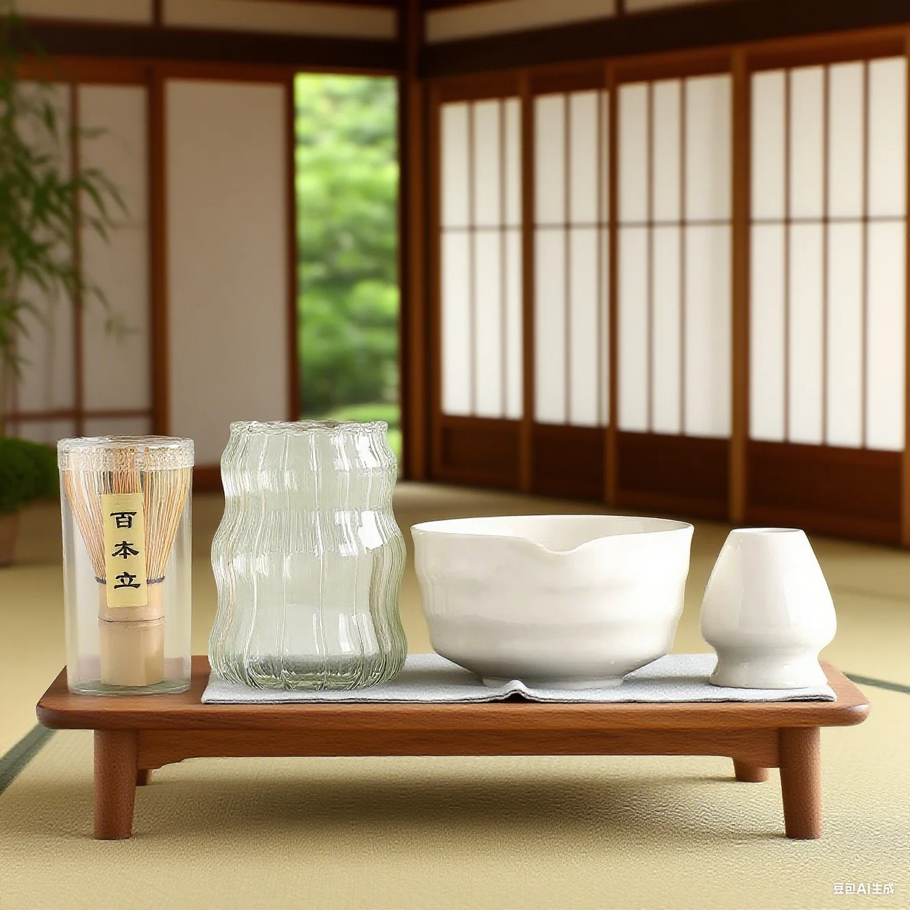 

Elegant Home Matcha Set 7piece Including Ceramic Bowl Glass Cup Whisk Stand Complete Tea Ceremony Kit with Gift Box