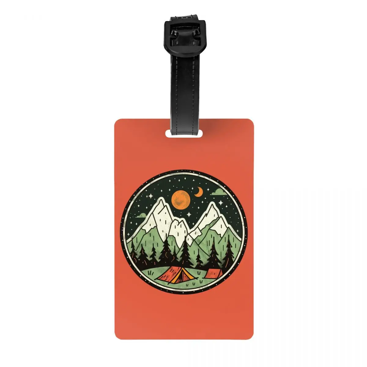 

Custom Adventure Camping Luggage Tag Privacy Protection Mountain Campers Baggage Tags Travel Bag Labels Suitcase