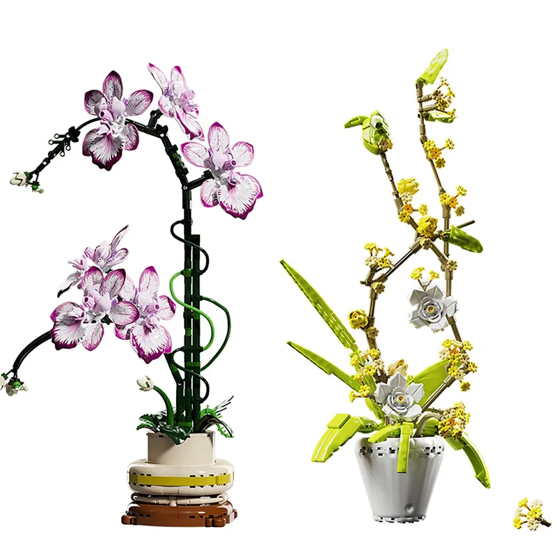 

Simulation Flower Bouquet Model Building Blocks Set Potted Plant Osmanthus Assembled Decorative DIY Flower MOC Bricks Toys Gifts