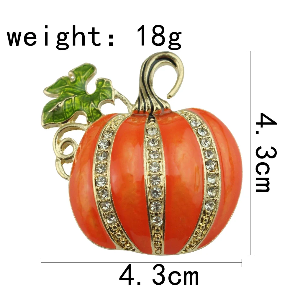 الأزياء والمجوهرات المينا اليقطين دبابيس للنساء الكلاسيكية حجر الراين هالوين بروش دبوس الهدايا