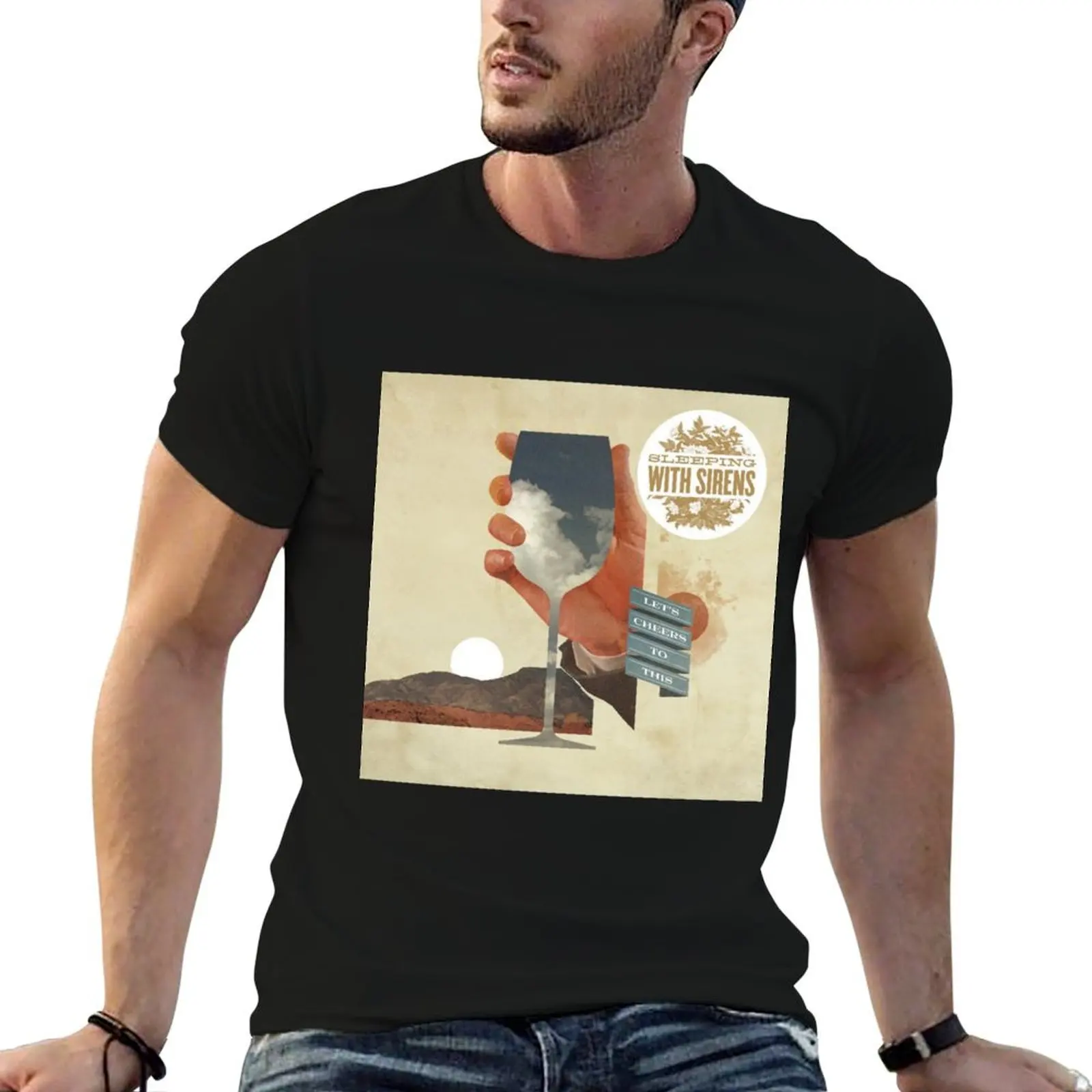 Camiseta Sleeping With Sirens Lets Cheers to This, camiseta para hombre, camisetas de algodón pesado con estampados