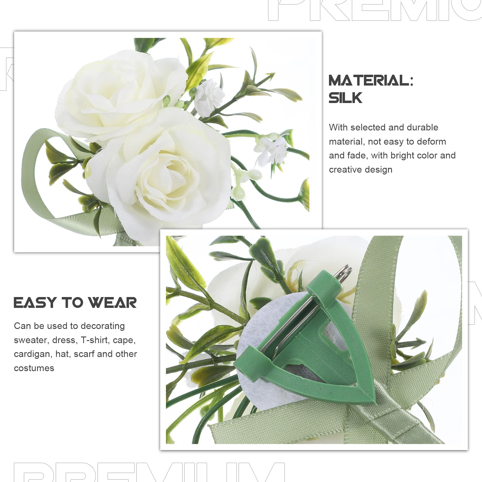 مجموعة الصدار الزفاف محاكاة زهرة العروة للعريس العروس وصيفه الشرف الأب الجد ديكور الأزهار الاصطناعية