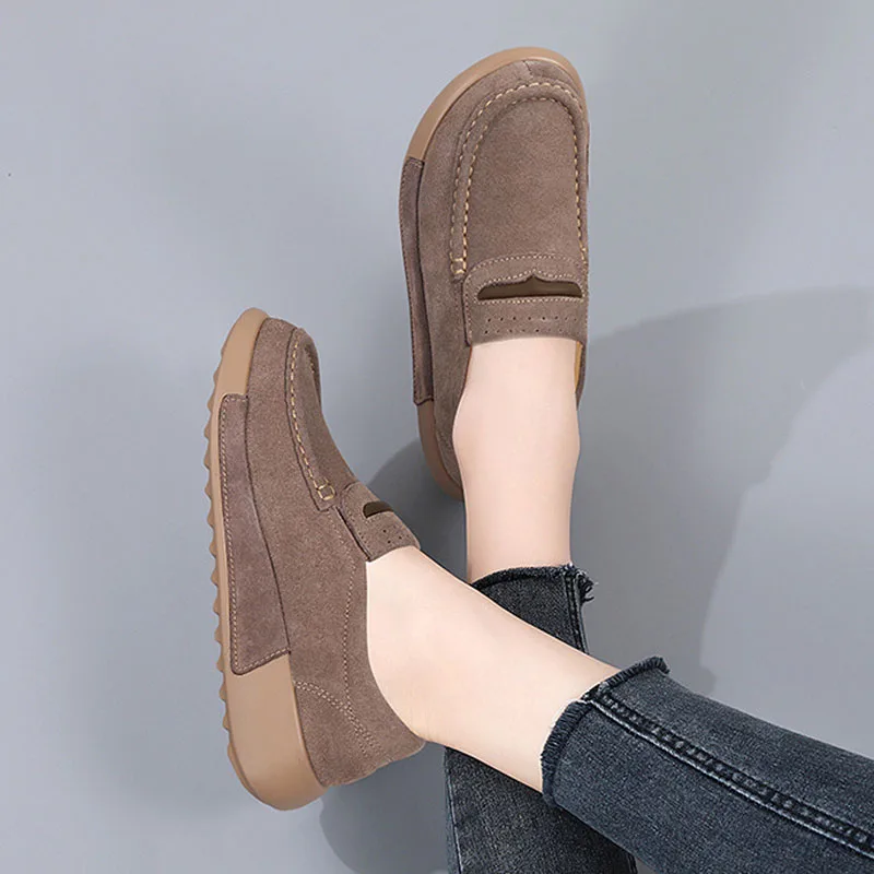 2024 Herbst hochwertige Damenschuhe schlüpfen auf flache Plateaus chuhe lässige Turnschuhe Damenschuhe Keil Damen Slipper wsh5134