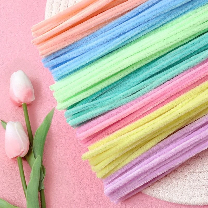 100pcs Pipe Cleaners Craft Colorful Chenille Stems Stick Cleaners DIY Arts Supplies Children Kids Educational Toys Handmade