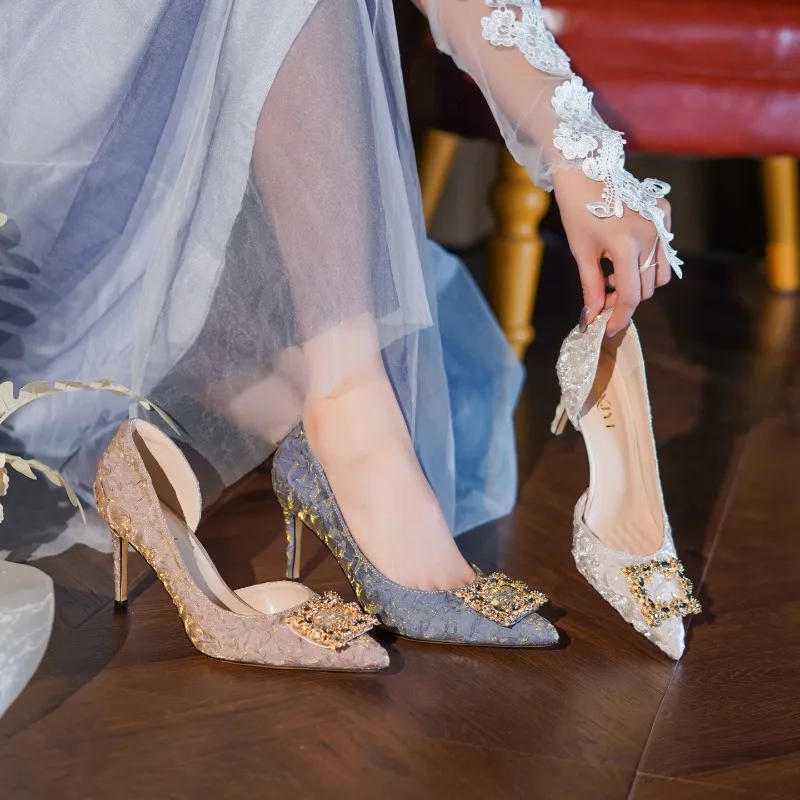 

Luxury Women's High Heels 2026Fashion Banquet Wedding Shoes High-end Designer Shoes for Women Spring High Heel Pumps Single Shoe