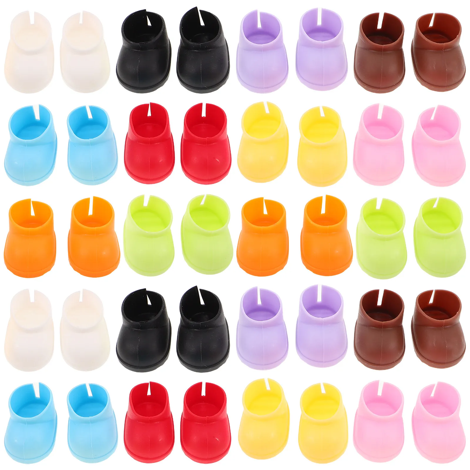

20Pairs Short Boots Mini Shoes for 10-15Cm Cotton Soft Material Easy on Off Versatile Dress Up Party Travel Miniature