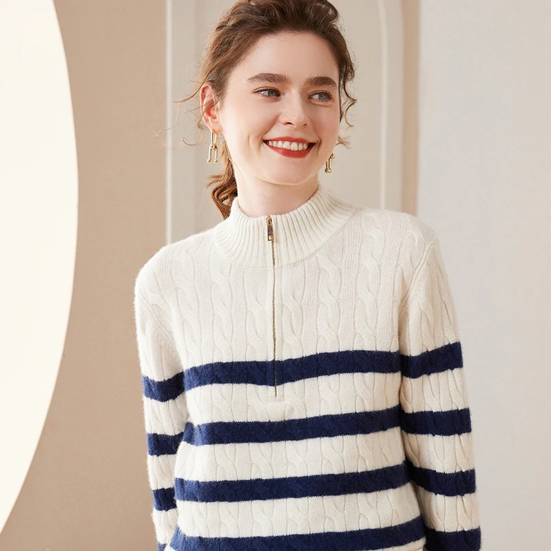 2023 Autumn Winter 100% Cashmere Sweater Women\'s Thickened Knitted Pullover Fashion Clothes Ladies Loose Tops Girl Soft Shirt